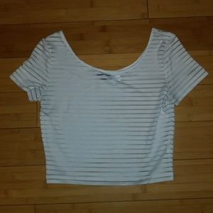 H&M Divided Shadow Stripe Crop Top